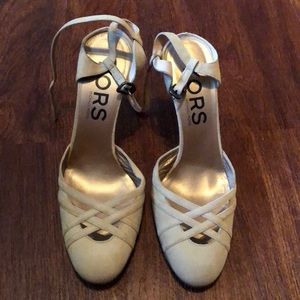 KORS by Michael KORS cream/tan suede 3” heels size 6